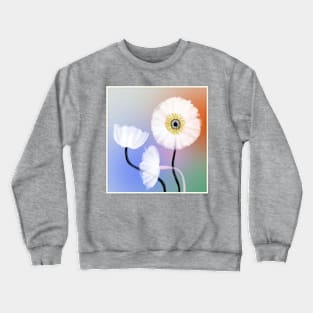 white flowers Crewneck Sweatshirt